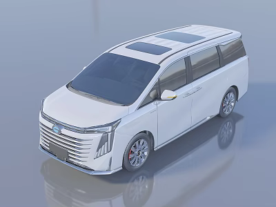 White Modern MPV Car With Sleek Exterior Sunroof And Stylish Front Design 3d model