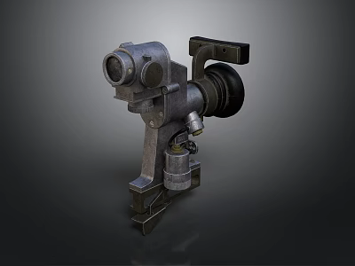 Vintage Metal Mechanical Device With Optical Lens Adjustment Knobs And Stable Base 3d model