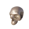 Silver Metallic Skull Sculpture With Polished Surface And Detailed Features 3d model