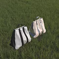 Stylish Duffel Bags In Black White And Beige Brown With Leather Handles And Zipper Details
