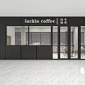 Luckin Coffee Cafe Storefront With Glass Doors And Modern Exterior Design
