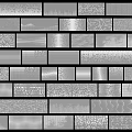 Various Gray Brick Textures With Different Patterns In Grid Arrangement 3d model