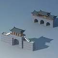 Ancient Architecture With Traditional Roof Design Gray Stone Walls Archways And Wooden Eaves
