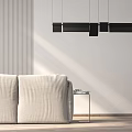 Modern Black Geometric Pendant Light Design With Hanging Linear Elements For Contemporary Spaces 3d model
