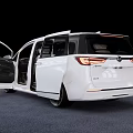 White Modern Family Van With Sliding Doors And Spacious Interior Design