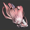 Stylish Pink Haired Female Character In Dark Leather Outfit Holding Pink Item And High Heels