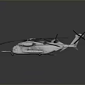 3D Rendered Two Modern Military Style Helicopters With Multiple Rotors On Dark Background