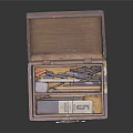 Vintage Equipment in Open Wooden Case With Tools and Cables