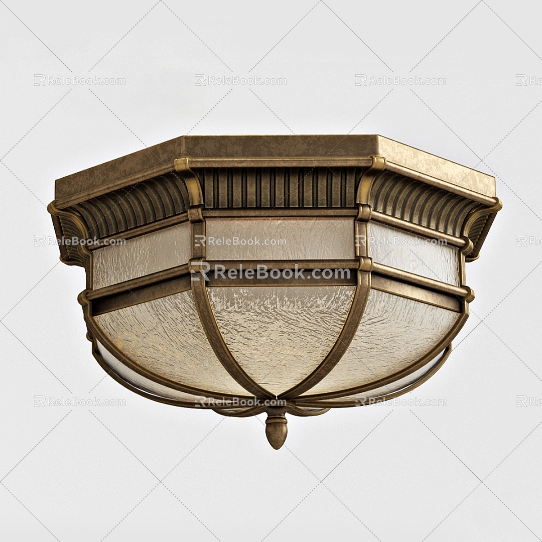 American classical ceiling lamp 3d model