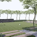 Lush Green Soccer Field With Goalposts Surrounding Trees Paved Pathways And Seating Areas
