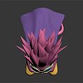 Pink Fantasy Creature Character With Spiked Hair Goggles Cape And Yellow Boots