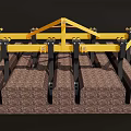 Yellow Industrial Tilling Machinery with Metal Frame and Black Tines for Soil Cultivation