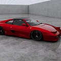 Red Ferrari Sports Car In Spacious Indoor Garage With Black Alloy Wheels
