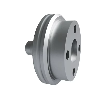 Industrial Silver Metal Mechanical Component With Cylindrical Design Smooth Surface And Holes 3d model