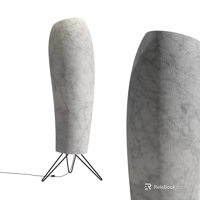 Stylish Floor Lamps With Mottled Texture And Thin Stands 3d model