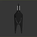 Sleek Black Fighter Jet with Twin Wings Blue Lights and Gray Gradient Background