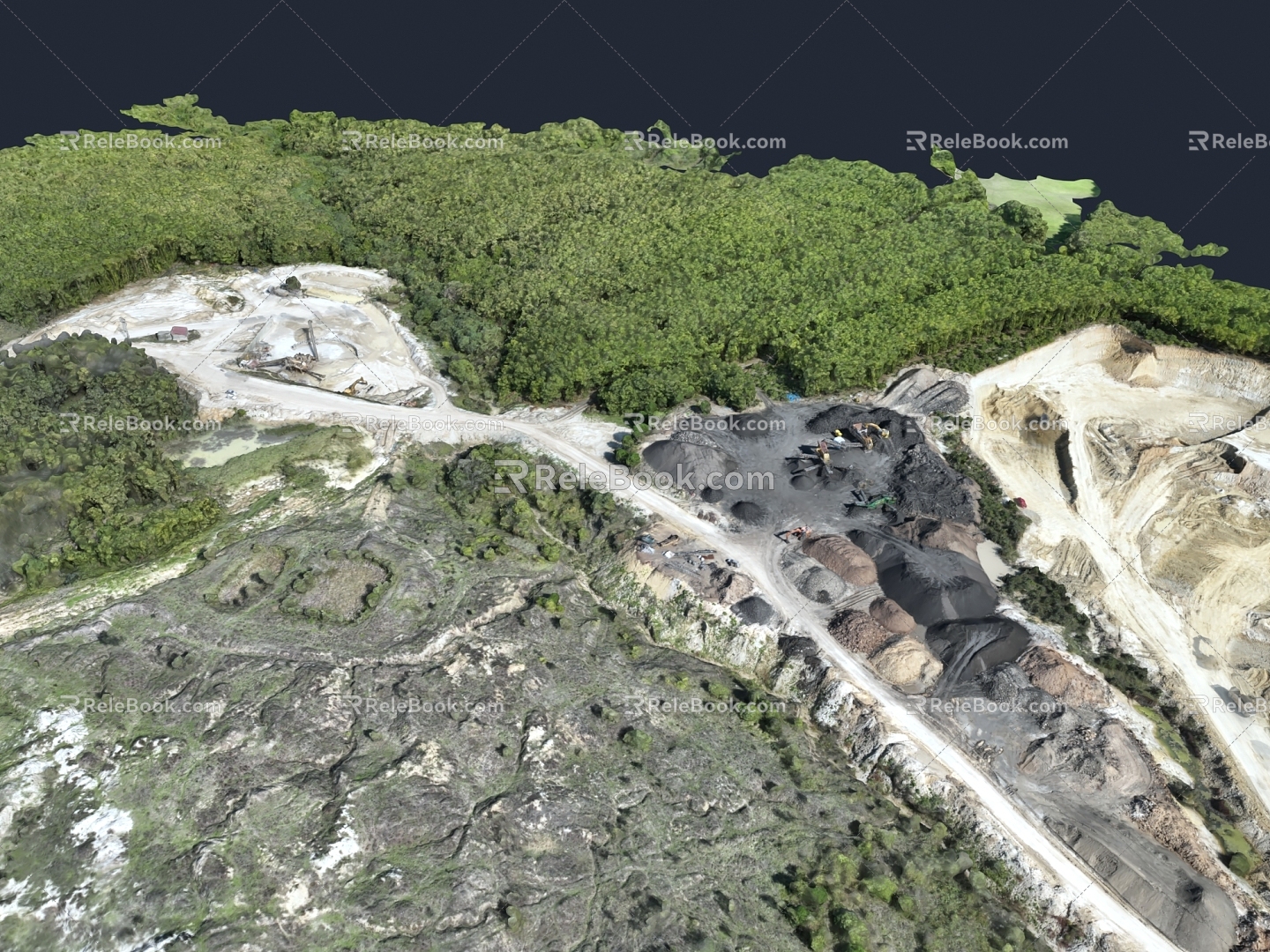 Modern Quarry Digging Coal Mine Quarry Digging Coal Mine 3d model