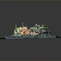 Fresh Avocado Tomato Toast With Lemon Slice Lettuce And Green Garnish On Black Slate Board