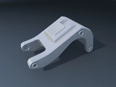 White Metal Bracket with Holes Striped Structure and Screw Holes 3d model