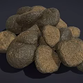 Pile of Natural Brown and Gray Stones With Rough Irregular Surfaces