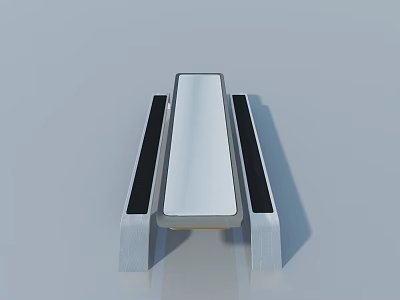 Modern Hinged Door with White Panel Metal Frame and Black Side Strips 3d model