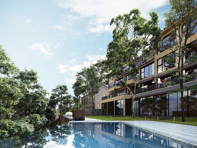 Modern Landscape Residential Landscape 3d model