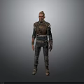 Brave Male Adventurer In Leather Vest Outfit Standing With Mythical Creature