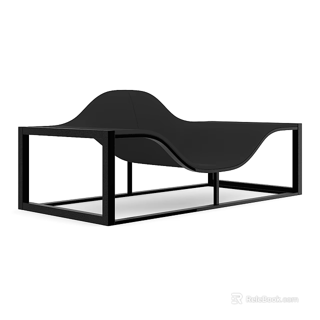 Modern Black Leisure Chair With Curved Seat And Sleek Stylish Frame Design 3d model 