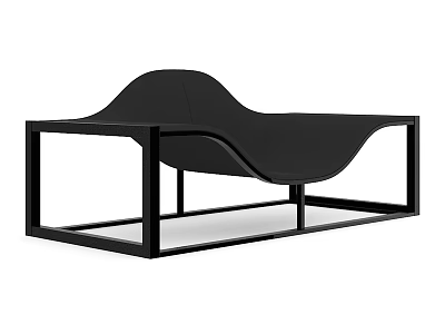 Modern Black Leisure Chair With Curved Seat And Sleek Stylish Frame Design 3d model