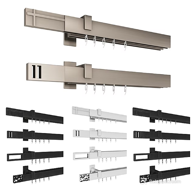 Modern Wall Mounted Storage Racks With Hooks In Multiple Colors For Home Organization 3d model