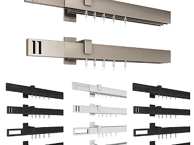 Modern Wall Mounted Storage Racks With Hooks In Multiple Colors For Home Organization 3d model