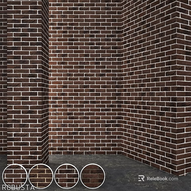 Brick Structure Brown Brick Wall with Corner and Neatly Arranged Bricks 3d model
