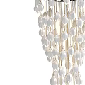 Elegant Modern White Chandelier with Numerous Hanging Teardrop Beads Design 3d model