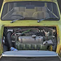 Vintage Green Small Car With Classic Design And Retro Exterior Features