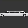 White Stretch Limousine With Shiny Exterior Tinted Windows And Chrome Wheels