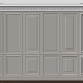 Light Color Modern Interior Wall Wainscoting With Rectangular Panels And Trim 3d model