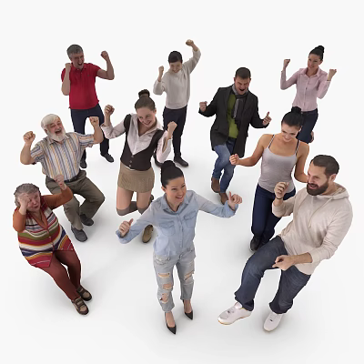 Modern Multiplayer Audience Characters 3d model