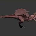 Pink Sailback Dinosaur Model Figure As Detailed Prehistoric Creature Character