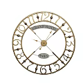 Grand Hotel Paris Golden Decorative Wall Clock with Numeral Design and Classic Style