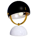 Modern Table Lamp With Black Shade Golden Stand And White Marble Base