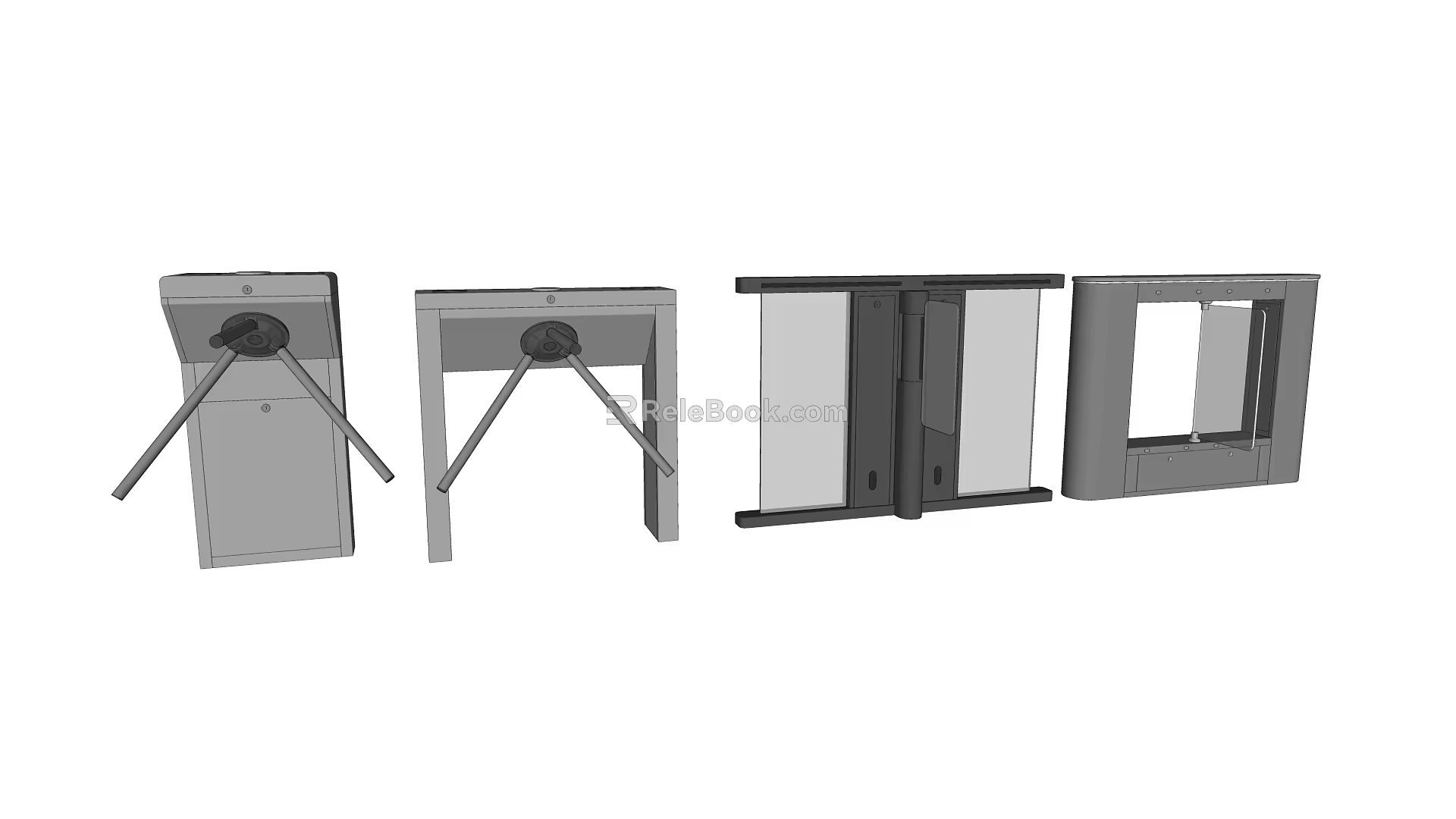 Modern gate access control turnstile 3d model