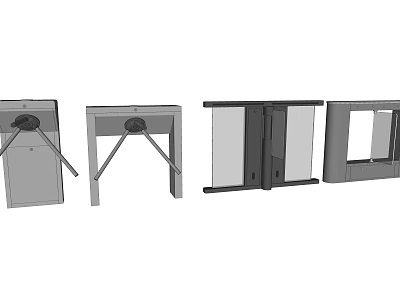 Public Facility Access Control Equipment Including Tripod Turnstile And Sliding Gate Turnstile 3d model