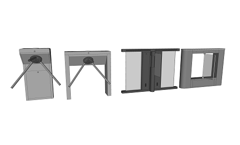 Modern gate access control turnstile 3d model