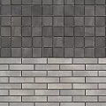 Gray Floor Tiles Combining Square And Rectangular Shapes For Modern Interior Design 3d model