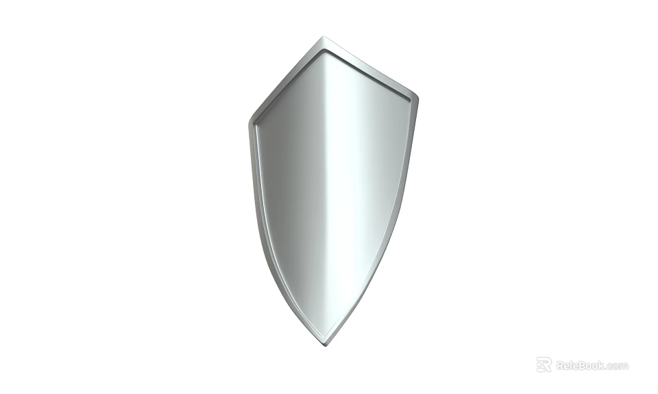 Polished Silver Metal Shield Weapon With Shiny Surface And Classic Protective Design 3d model 