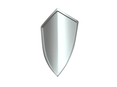 Polished Silver Metal Shield Weapon With Shiny Surface And Classic Protective Design 3d model