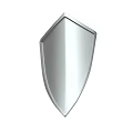 Polished Silver Metal Shield Weapon With Shiny Surface And Classic Protective Design 3d model