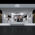 Chopard Watch Exhibition Hall With Display Counters Showcase Models And Central Platform 3d model