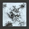 Snowy Mountain Terrain Model With Snow Covered Peaks And Rocky Ridges