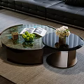 Stylish Coffee Tables Oval Round Glass Top With Pineapple Green Apples Open Book Flower Bouquet